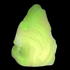 White Pink Swirl Art Glass Cullet‎ Glowing Manganese Slag Glass #5GM48